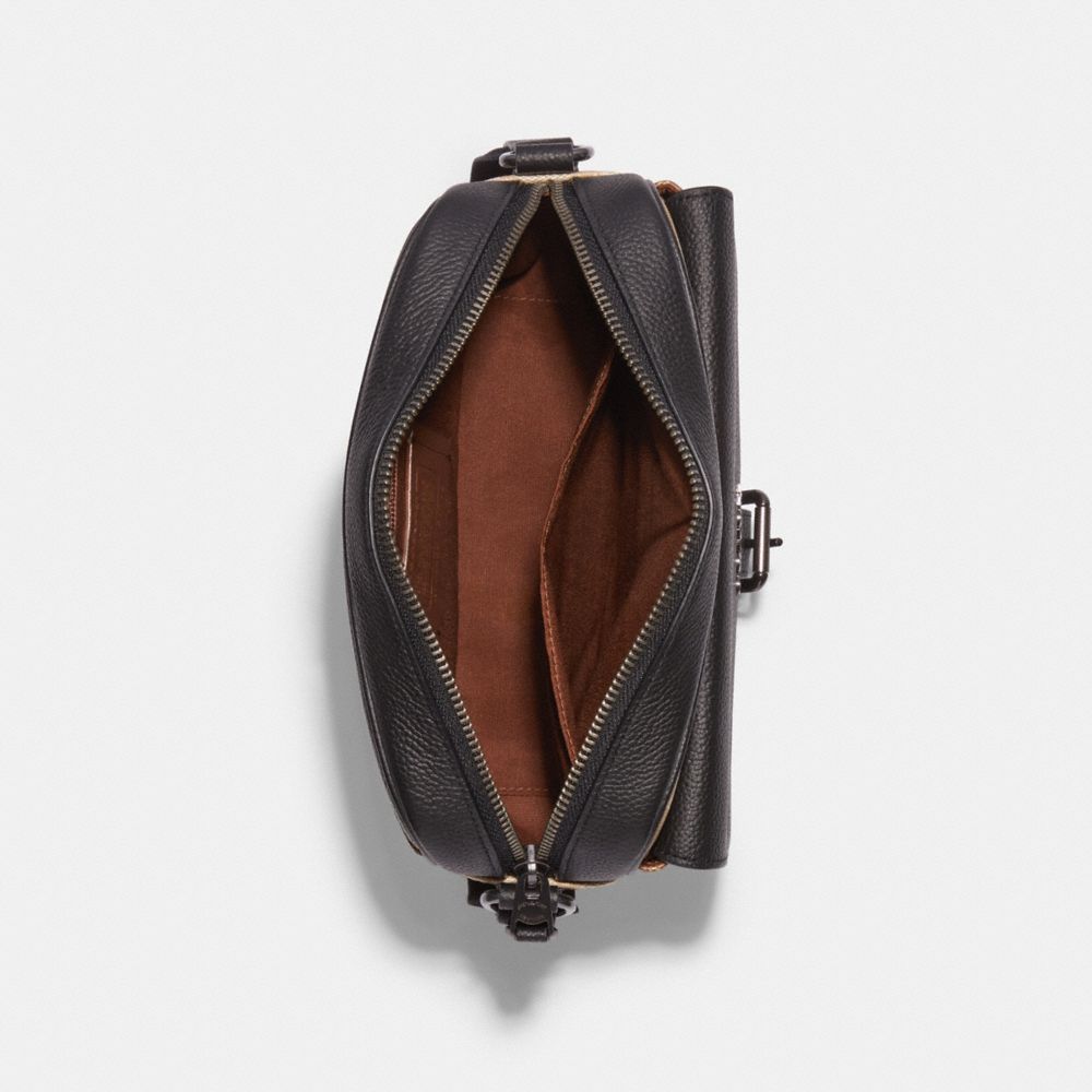 Hudson Crossbody Bag In Blocked Signature Canvas