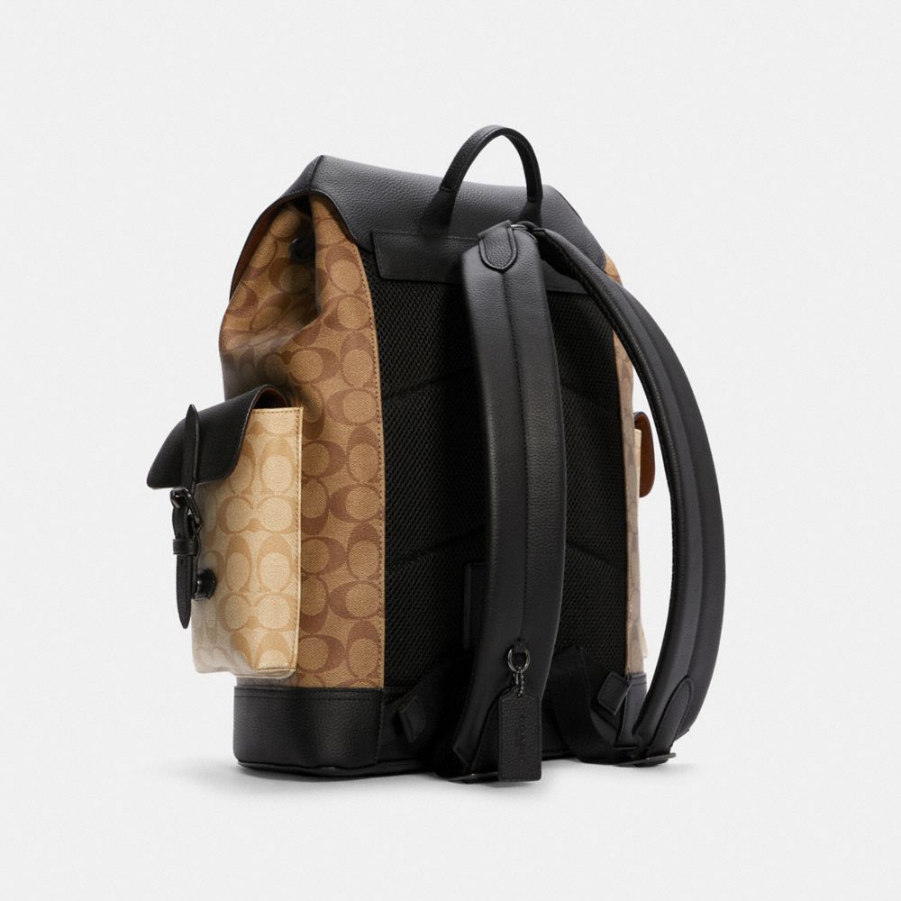 COACH®  Hudson Backpack In Blocked Signature Canvas