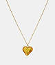 COACH®,HEART CHAIN NECKLACE,Plated Brass/Resin,Gold,Front View