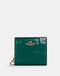 COACH®,SNAP WALLET,Leather,Mini,Gold/Bright Jade,Front View