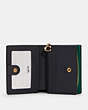 COACH®,SNAP WALLET,Leather,Mini,Gold/Bright Jade,Inside View,Top View