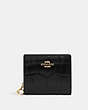 COACH®,SNAP WALLET,Leather,Mini,Gold/Black,Front View