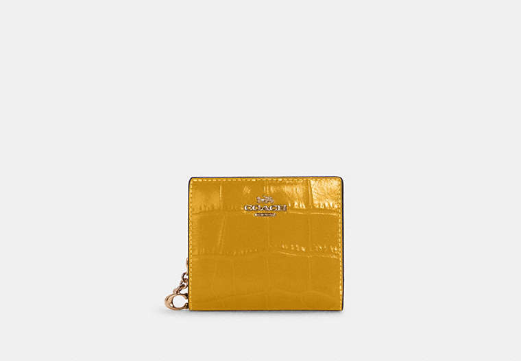 COACH®,SNAP WALLET,Leather,Mini,Gold/Flax,Front View