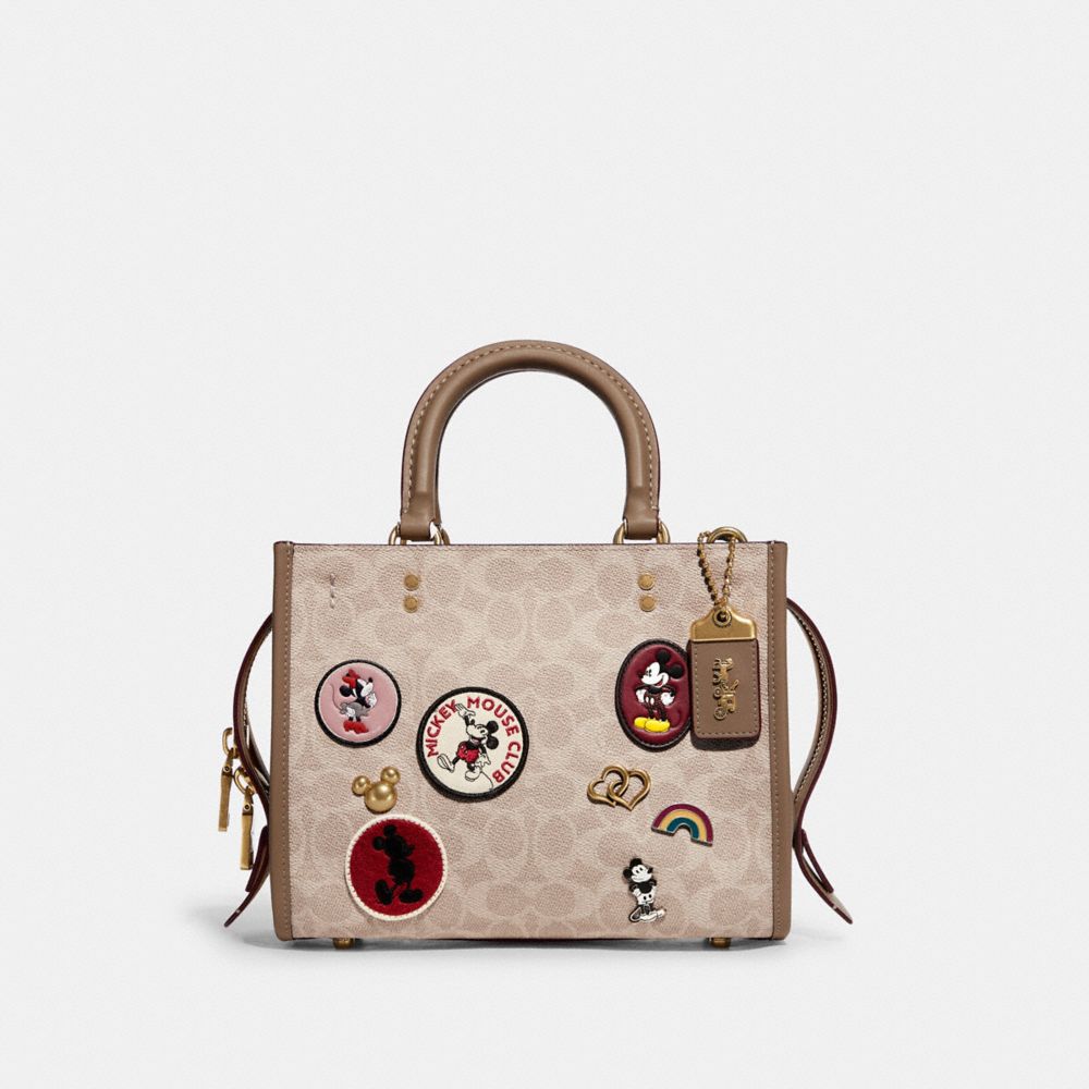 Disney X Coach Rogue Bag 25 In Signature Canvas With Patches