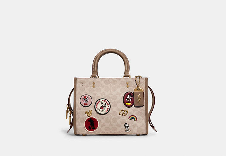 Disney X Coach Rogue Bag 25 In Signature Canvas With Patches