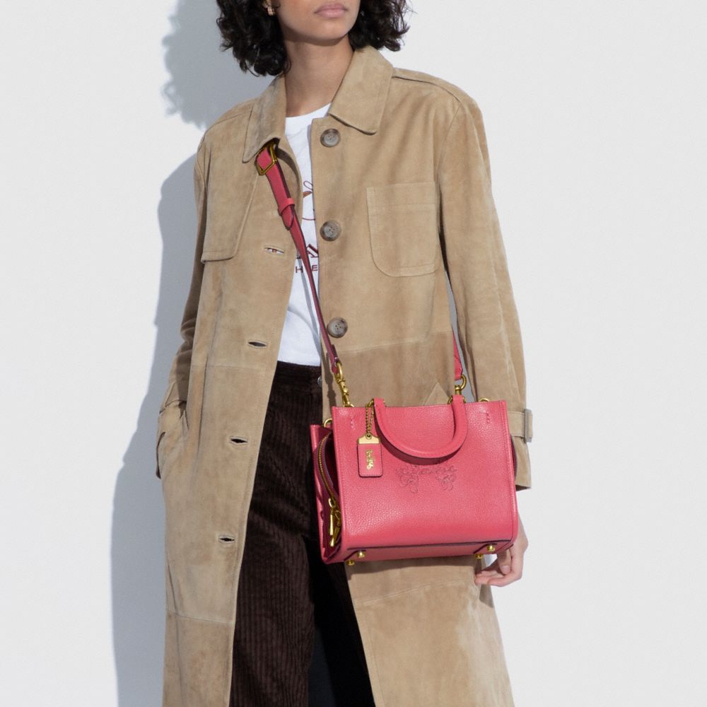 Disney X Coach Rogue Bag 25 With Mickey Mouse And Minnie Mouse