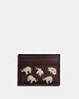 COACH®,CARD CASE WITH ELEPHANT PRINT,Dark Teak/Multi,Front View