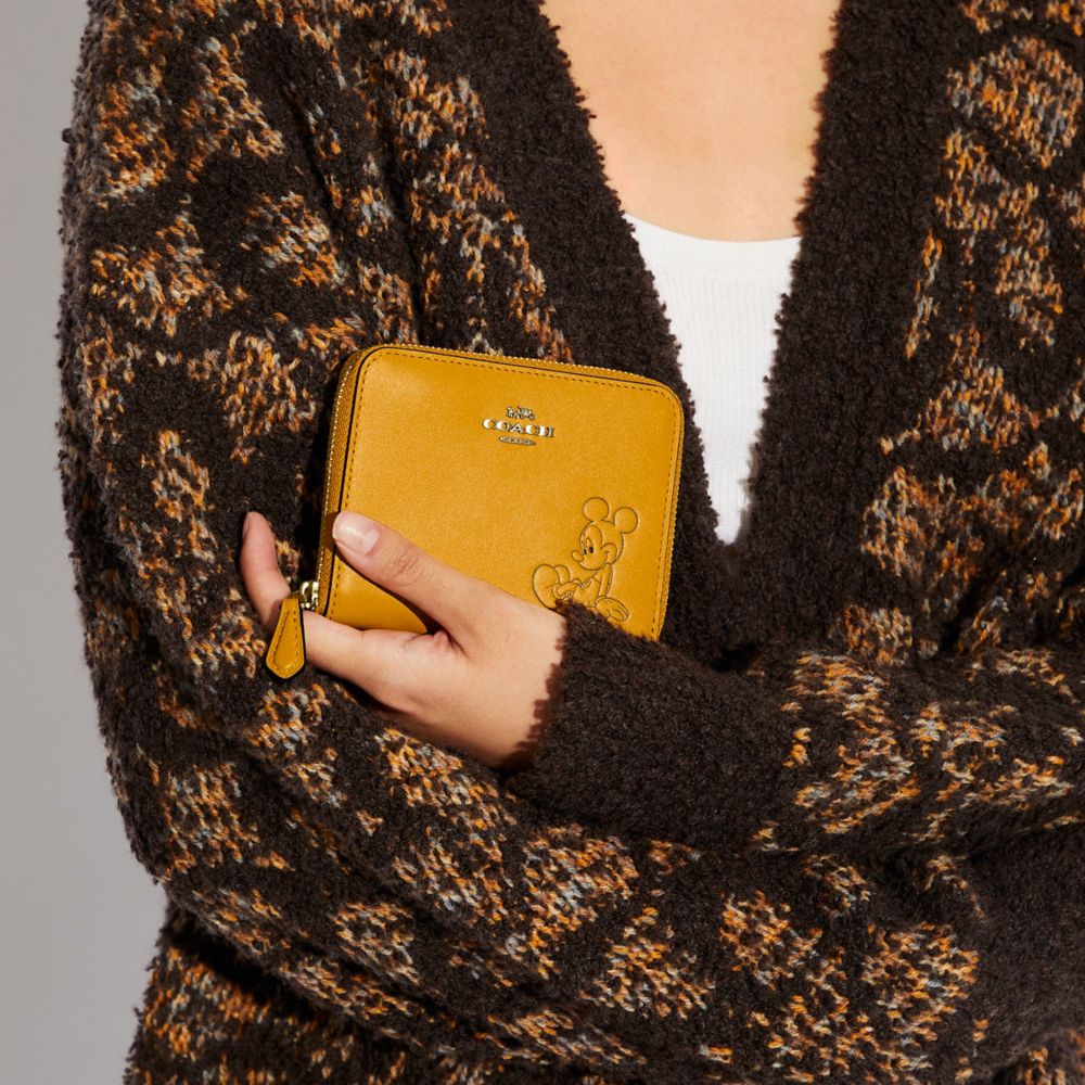 Petit Portefeuille à Zip Contour Disney X Coach Avec Mickey Mouse