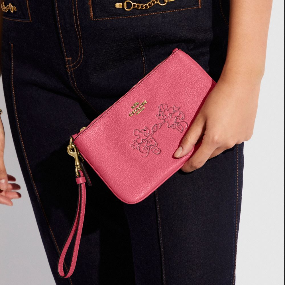 COACH® | Disney X Coach Small Wristlet With Mickey Mouse And