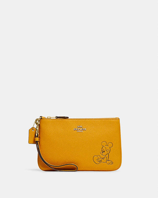 Disney X Coach Small Wristlet With Mickey Mouse