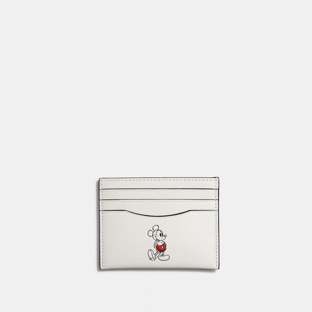 COACH®,Disney X Coach Card Case With Mickey Mouse,,Front View