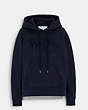 COACH®,HORSE AND CARRIAGE HOODIE IN ORGANIC COTTON AND RECYCLED POLYESTER,Cotton/Polyester,NAVY,Front View