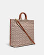 COACH®,ROGUE TOTE IN SIGNATURE TEXTILE JACQUARD,Jacquard/Smooth Leather,X-Large,Brass/Cocoa Red Sand,Angle View