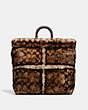 COACH®,ROGUE TOTE IN SIGNATURE SHEARLING,Shearling/Smooth Leather,X-Large,Brass/Chestnut Dark Teak,Back View