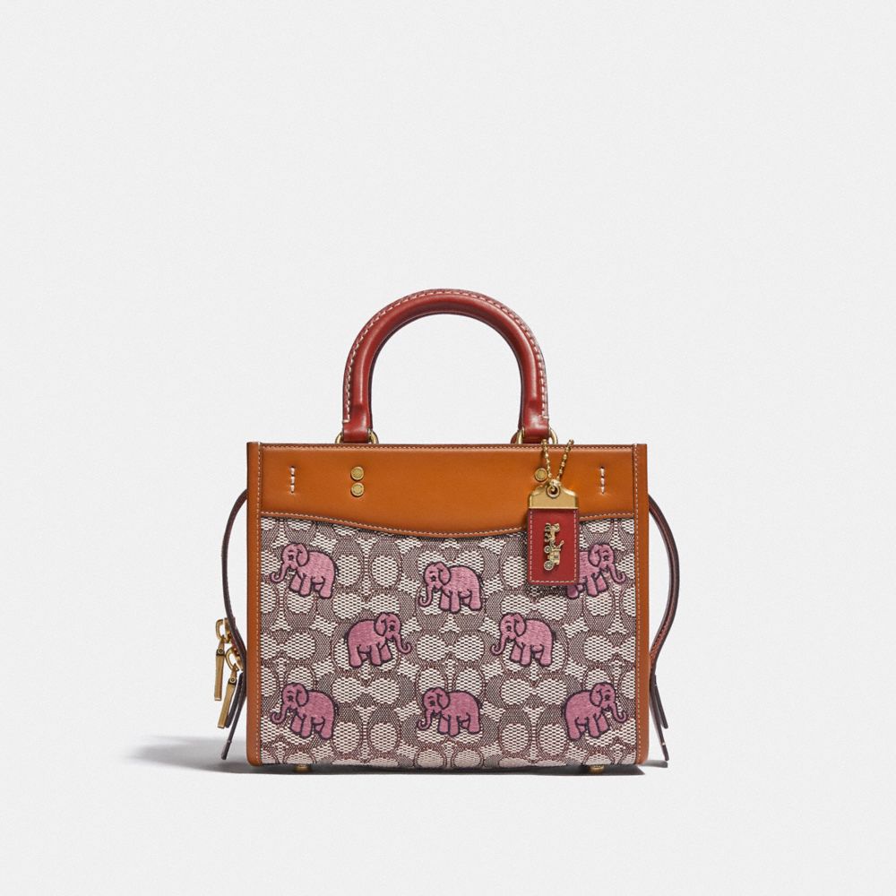 Original Coach Rogue 25 In Signature Textile Jacquard With Embroidered  Elephant Motif C6165 Women's Top Handle Bag