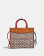 COACH®,ROGUE BAG 25 IN SIGNATURE TEXTILE JACQUARD WITH EMBROIDERED ELEPHANT,Jacquard/Smooth Leather,Medium,Brass/Cocoa Burnished Amb,Back View