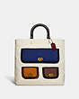 COACH®,TOTE 29 IN RECYCLED CANVAS WITH TROMPE L'OEIL PRINT,Medium,Brass/NATURAL MULTI,Front View