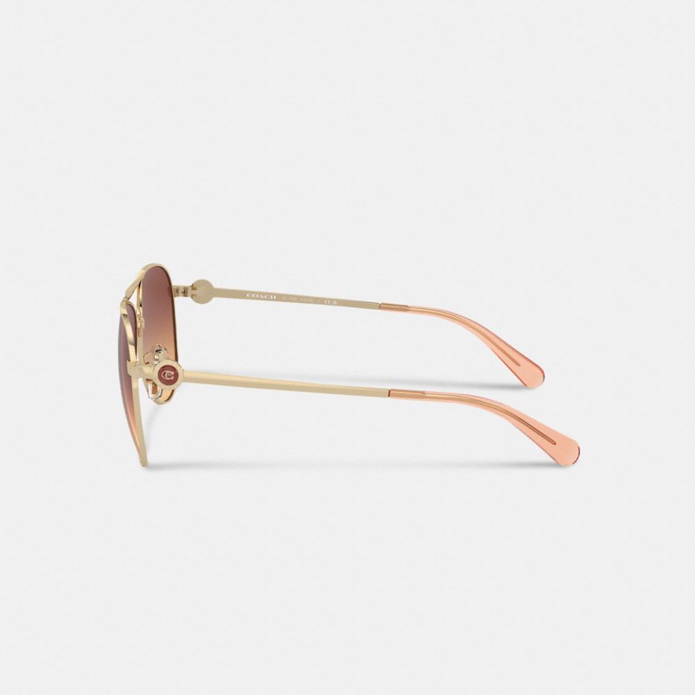 Coach gold cheap aviator sunglasses