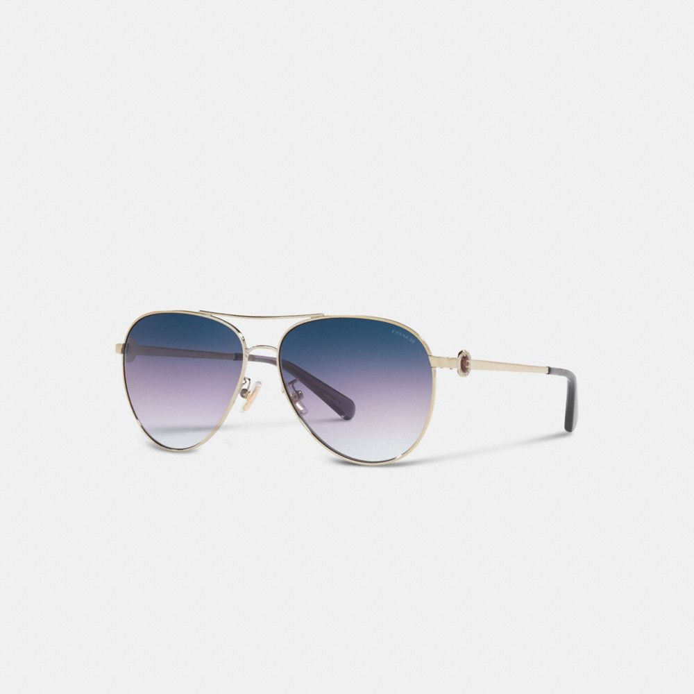 Coach blue sale aviator sunglasses