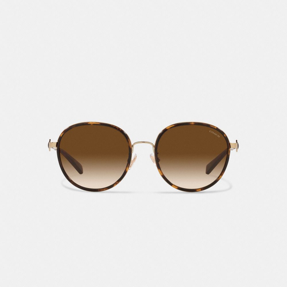 Coach thin metal round sales sunglasses