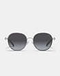 COACH®,METAL ROUND SUNGLASSES,Transparent Gray,Inside View,Top View