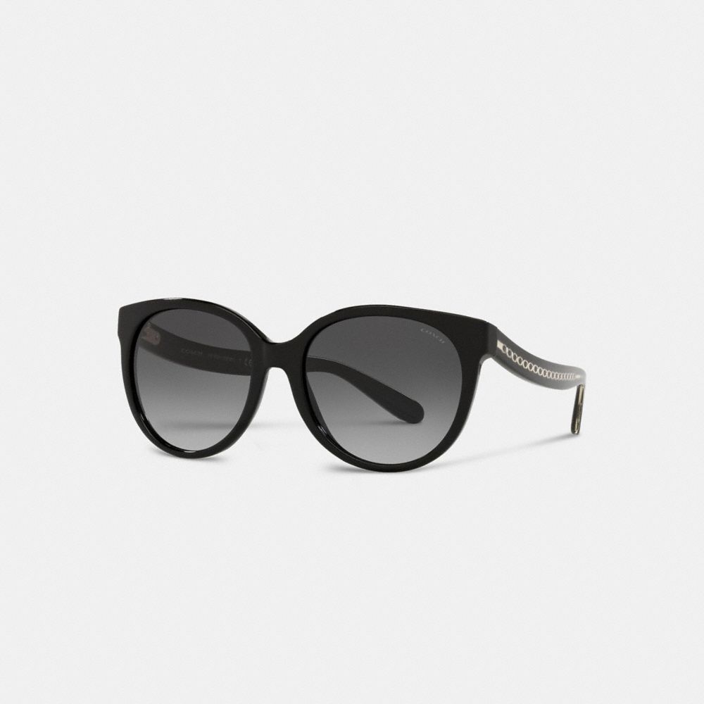 COACH®,Sculpted Signature Round Sunglasses,,Front View