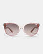 COACH®,SCULPTED SIGNATURE ROUND SUNGLASSES,Transparent Pink,Inside View,Top View