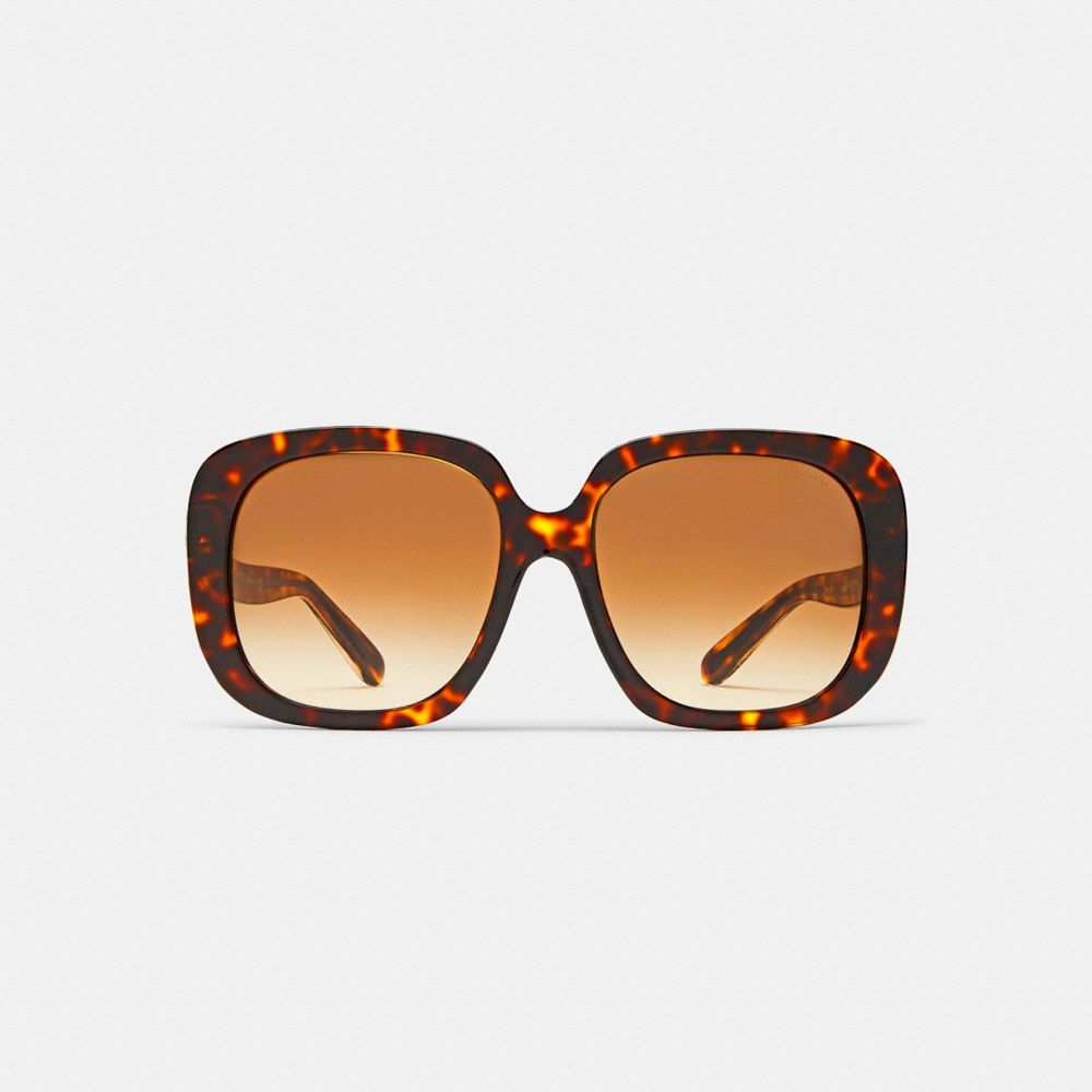 COACH®,Sculpted Signature Square Sunglasses,,Inside View,Top View