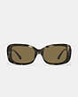 COACH®,HORSE AND CARRIAGE RECTANGLE SUNGLASSES,Green Tortoise,Inside View,Top View