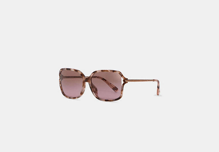 COACH®,METAL OPEN FRAME SUNGLASSES,Plastic,Pink Tortoise,Front View