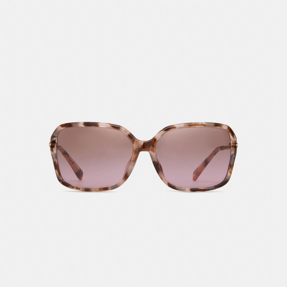 COACH®,METAL OPEN FRAME SUNGLASSES,Pink Tortoise,Inside View,Top View