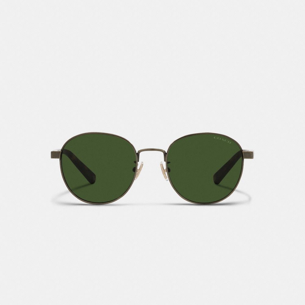 COACH®,Signature Workmark Round Sunglasses,,Inside View,Top View