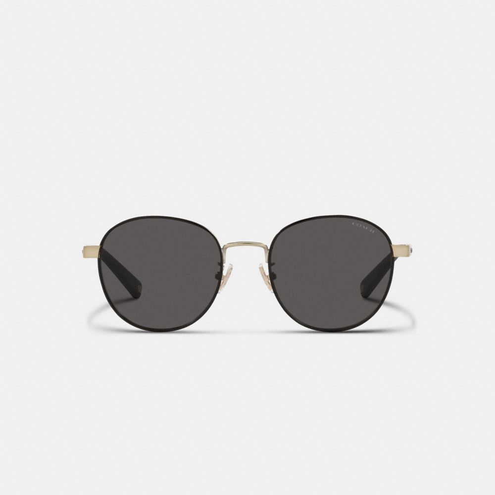 COACH®,Signature Workmark Round Sunglasses,,Inside View,Top View