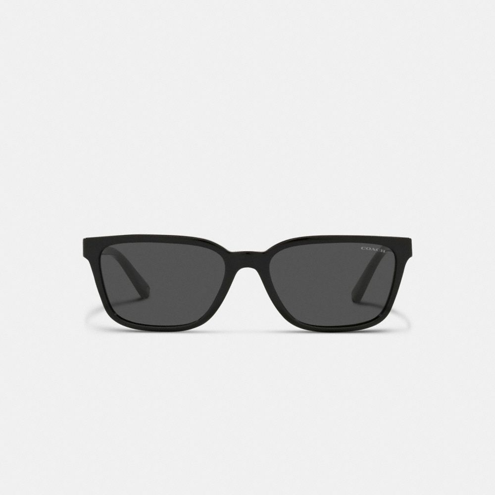 COACH®,SIGNATURE WORKMARK SQUARE SUNGLASSES,Black,Inside View,Top View