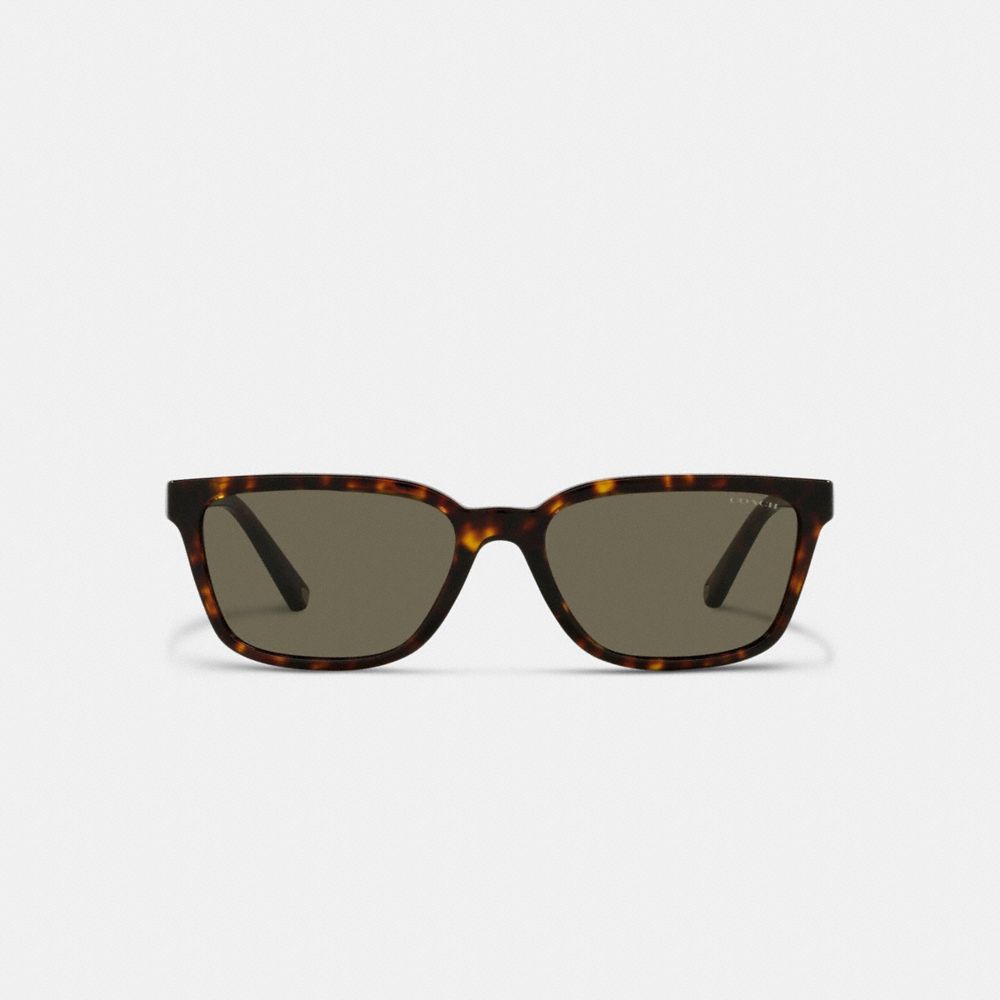 COACH®,SIGNATURE WORKMARK SQUARE SUNGLASSES,DARK TORTOISE,Inside View,Top View