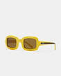 COACH®,RECTANGLE FRAME SUNGLASSES,Plastic,YELLOW,Front View