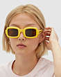 COACH®,RECTANGLE FRAME SUNGLASSES,Plastic,YELLOW,Angle View