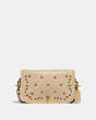 COACH®,VINTAGE POCKET PURSE WITH FLORAL EMBROIDERY,Smooth Leather,Small,Brass/BEIGE,Front View