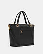 COACH®,KACEY SATCHEL,Pebbled Leather,Large,Anniversary,Gold/Black,Angle View
