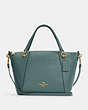COACH®,KACEY SATCHEL BAG,Pebbled Leather,Large,Anniversary,Im/Marine,Front View