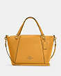 COACH®,KACEY SATCHEL BAG,Pebbled Leather,Large,Anniversary,Gold/Mustard Yellow,Front View