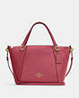 COACH®,KACEY SATCHEL BAG,Pebbled Leather,Large,Anniversary,Gold/Rouge,Front View
