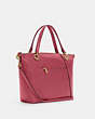 COACH®,KACEY SATCHEL BAG,Pebbled Leather,Large,Anniversary,Gold/Rouge,Angle View