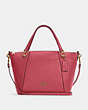 COACH®,KACEY SATCHEL BAG,Pebbled Leather,Large,Anniversary,Gold/Strawberry Haze,Front View