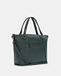 COACH®,KACEY SATCHEL BAG,Pebbled Leather,Large,Anniversary,Gunmetal/Forest,Angle View