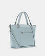 COACH®,KACEY SATCHEL BAG,Pebbled Leather,Large,Anniversary,Silver/Powder Blue,Angle View