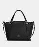 COACH®,KACEY SATCHEL,Pebbled Leather,Large,Anniversary,Silver/Black,Front View