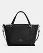 COACH®,KACEY SATCHEL,Pebbled Leather,Large,Anniversary,Silver/Black,Front View