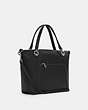 COACH®,KACEY SATCHEL,Pebbled Leather,Large,Anniversary,Silver/Black,Angle View