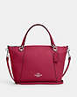 COACH®,KACEY SATCHEL,Pebbled Leather,Large,Anniversary,Silver/Bright Violet,Front View